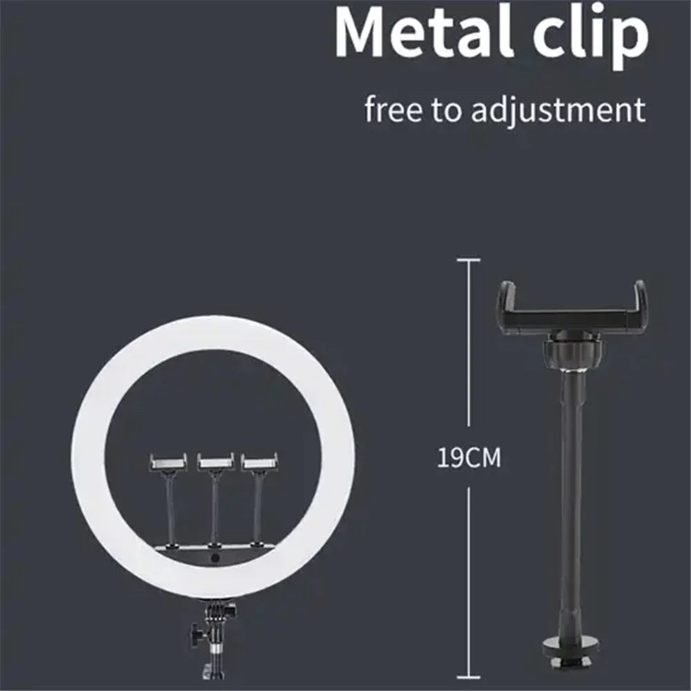 JMARY FM-21R 21-inch Remote Control Dimmable LED Ring Light with Phone Clip - EU Plug - 7