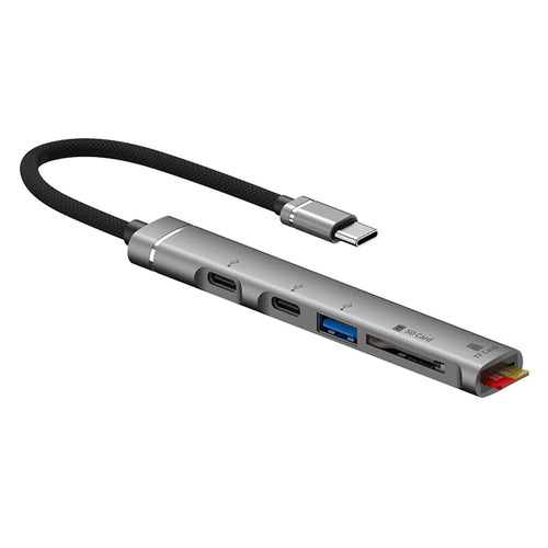 SVT01 Type-C Docking Station Multiple Ports USB Hub Adapter for Cell Phones - Silver - 1