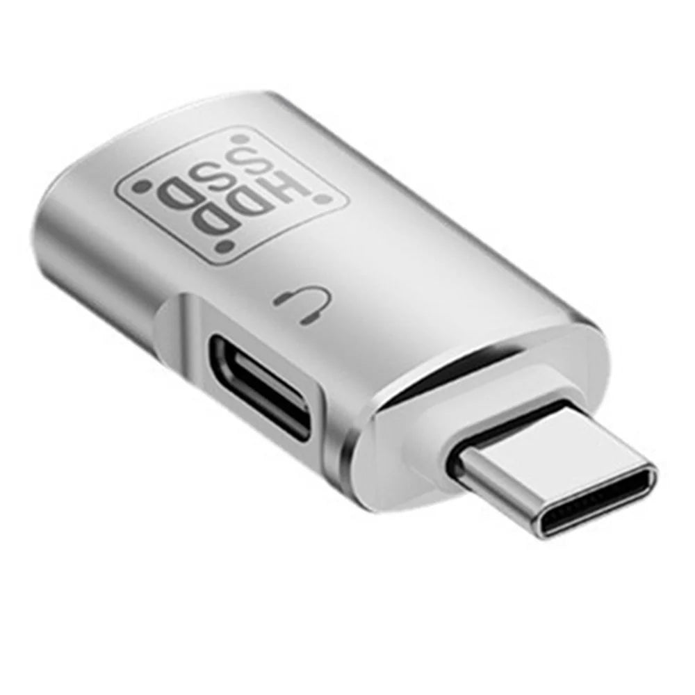 JS-109 Type-C OTG Adapter for Digital Headset and U-Disk, USB-C to Type-C / USB 3.0 Converter - Silver - 1