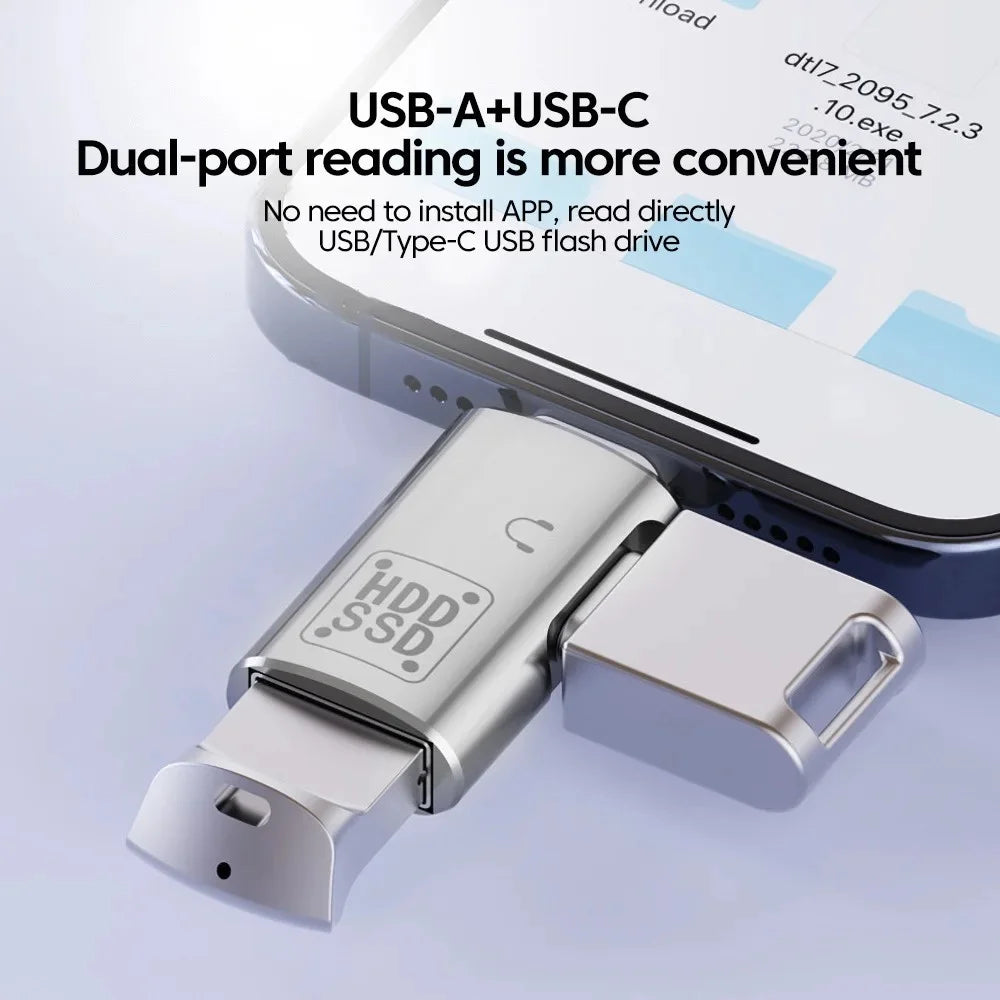 JS-109 Type-C OTG Adapter for Digital Headset and U-Disk, USB-C to Type-C / USB 3.0 Converter - Silver - 2