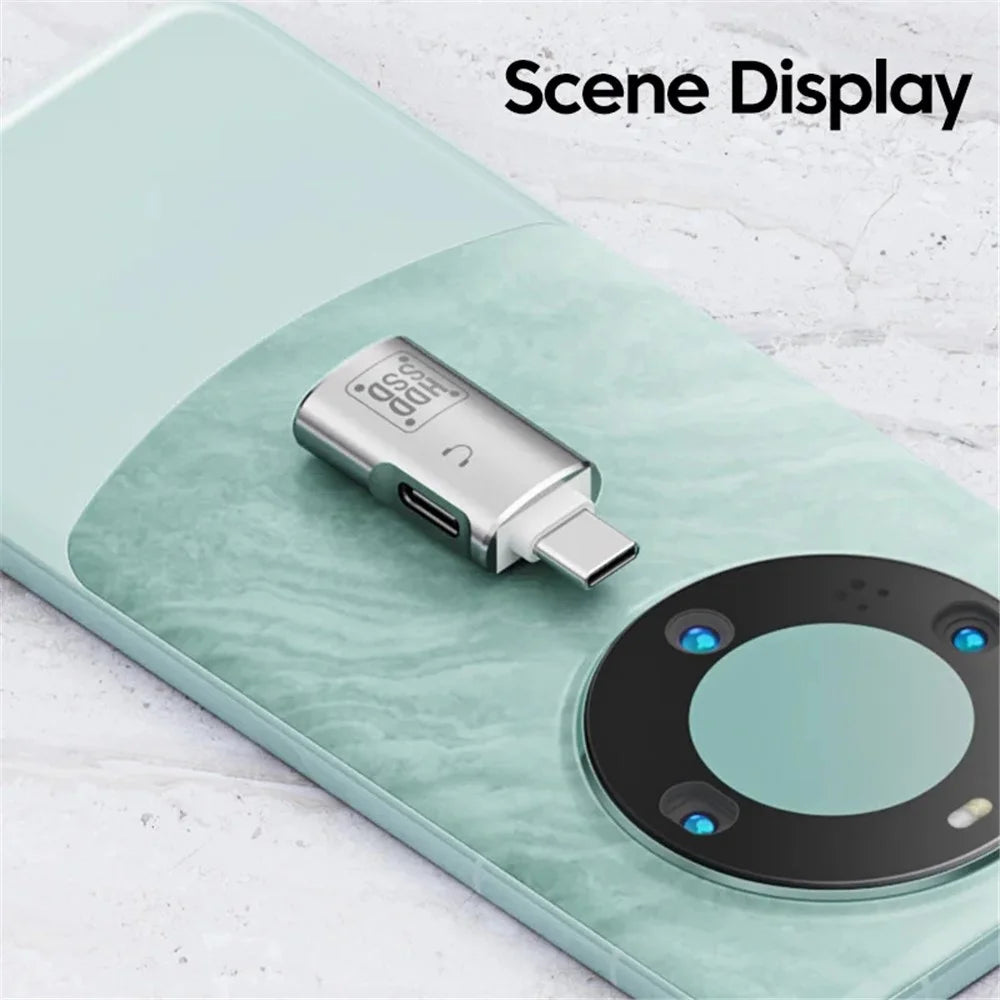 JS-109 Type-C OTG Adapter for Digital Headset and U-Disk, USB-C to Type-C / USB 3.0 Converter - Silver - 5