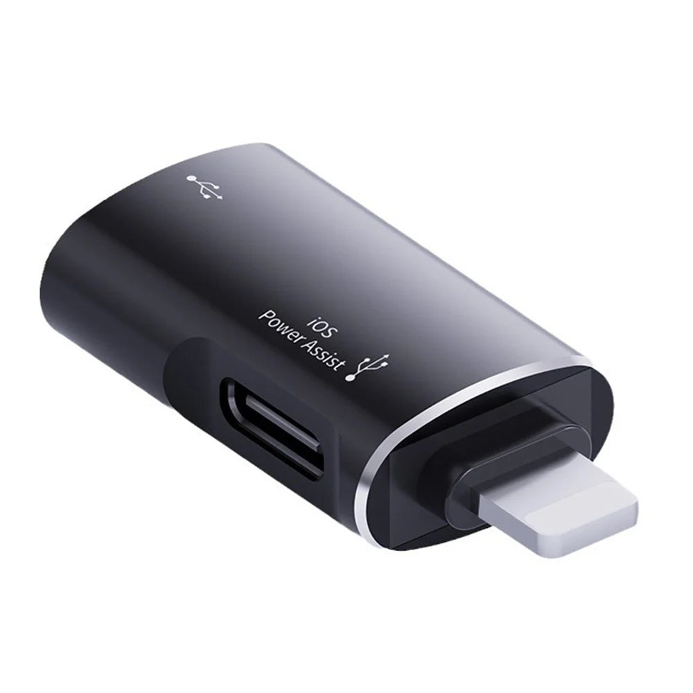 JS-103 For iPhone iPad Connector 7Pin Male to USB+Type-C Female OTG Adapter - Black - 1