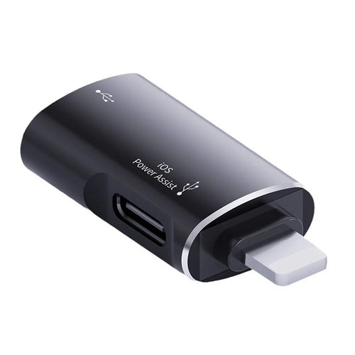 JS-103 For iPhone iPad Connector 7Pin Male to USB+Type-C Female OTG Adapter - Black - 1