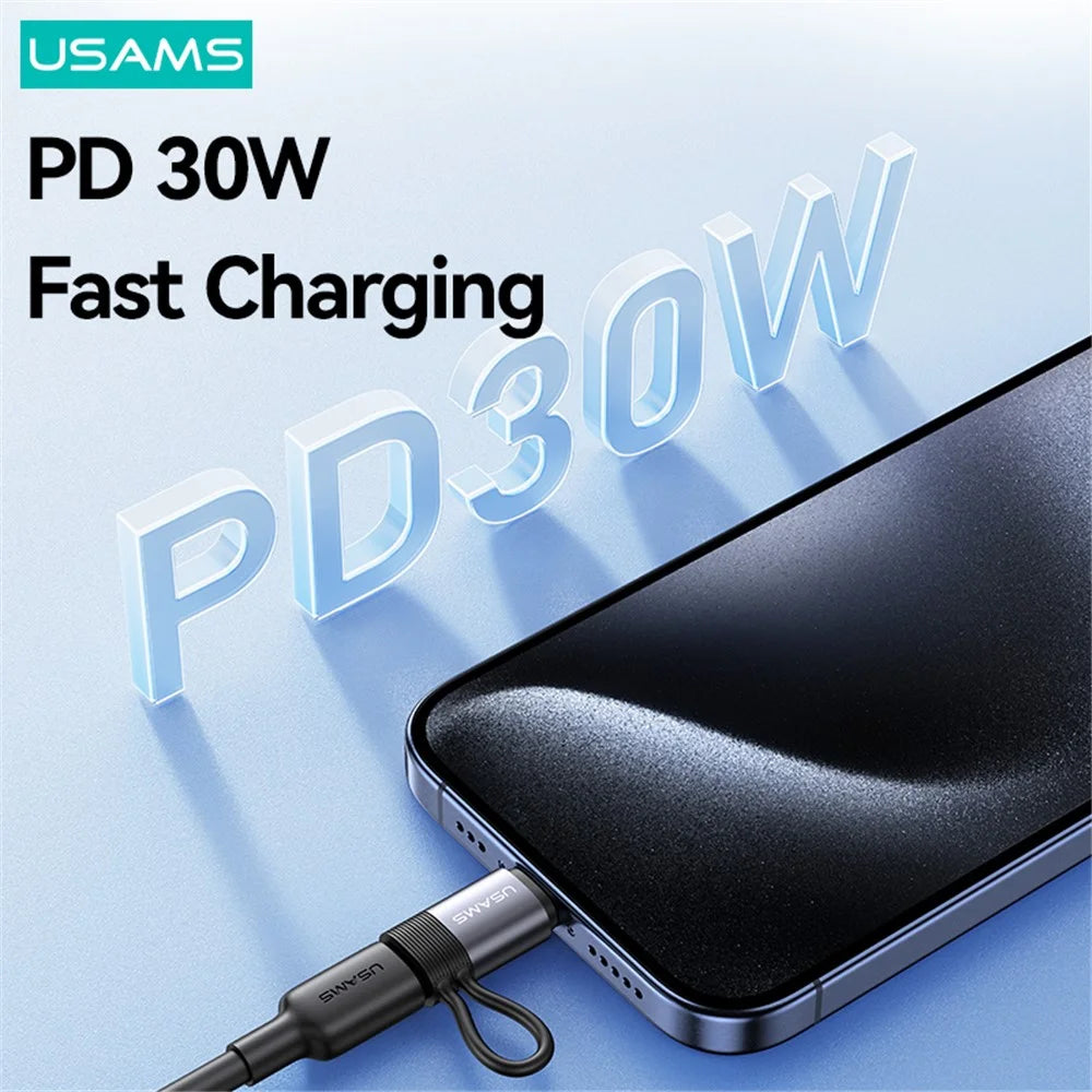 USAMS US-SJ677 AU17 PD 30W Charging Adapter Type-C Male to 8-Pin Female Converter - 3
