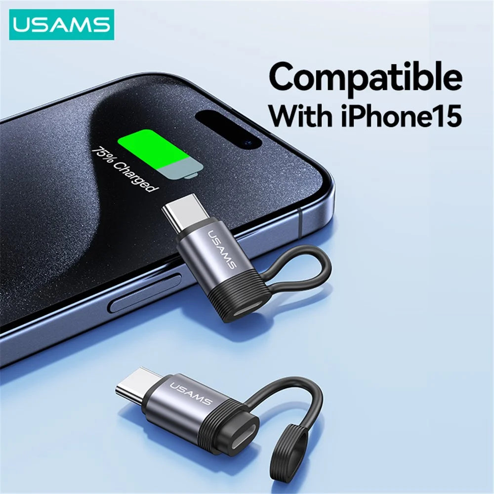 USAMS US-SJ677 AU17 PD 30W Charging Adapter Type-C Male to 8-Pin Female Converter - 4