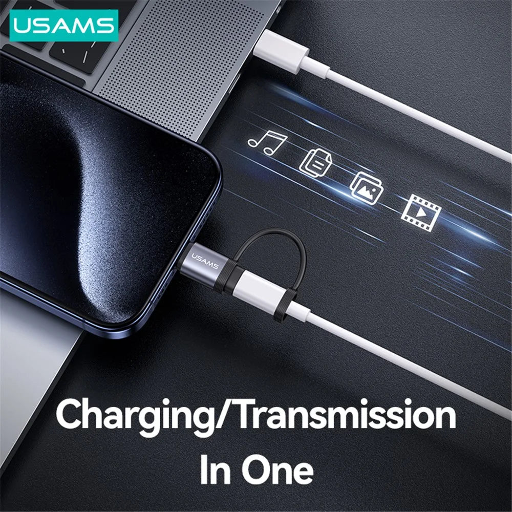 USAMS US-SJ677 AU17 PD 30W Charging Adapter Type-C Male to 8-Pin Female Converter - 6