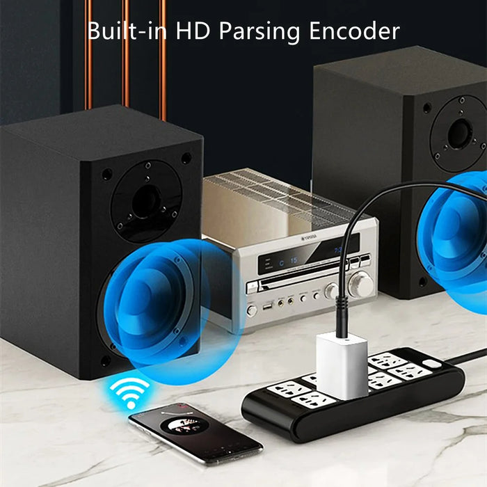Bluetooth-compatible 5.0 Audio Adapter Transmitter Receiver US Plug 3.5mm AUX Adapter - 4