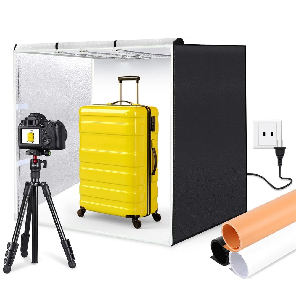 PULUZ PU5083 80W High Brightness LED Panel 80cm Photo Light Box with 3 Color Backgrounds - EU Plug - 1