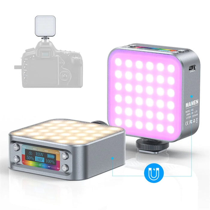 D01 Portable Mini Camera Phone RGB Fill Light Dimmable Photography LED Fill Light - 2