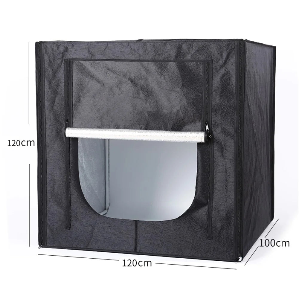 120cm Dimmable Lightbox Foldable Photography Box with 4Pcs LED Light Bar for Camera Phone Photo Shooting - EU Plug - 2