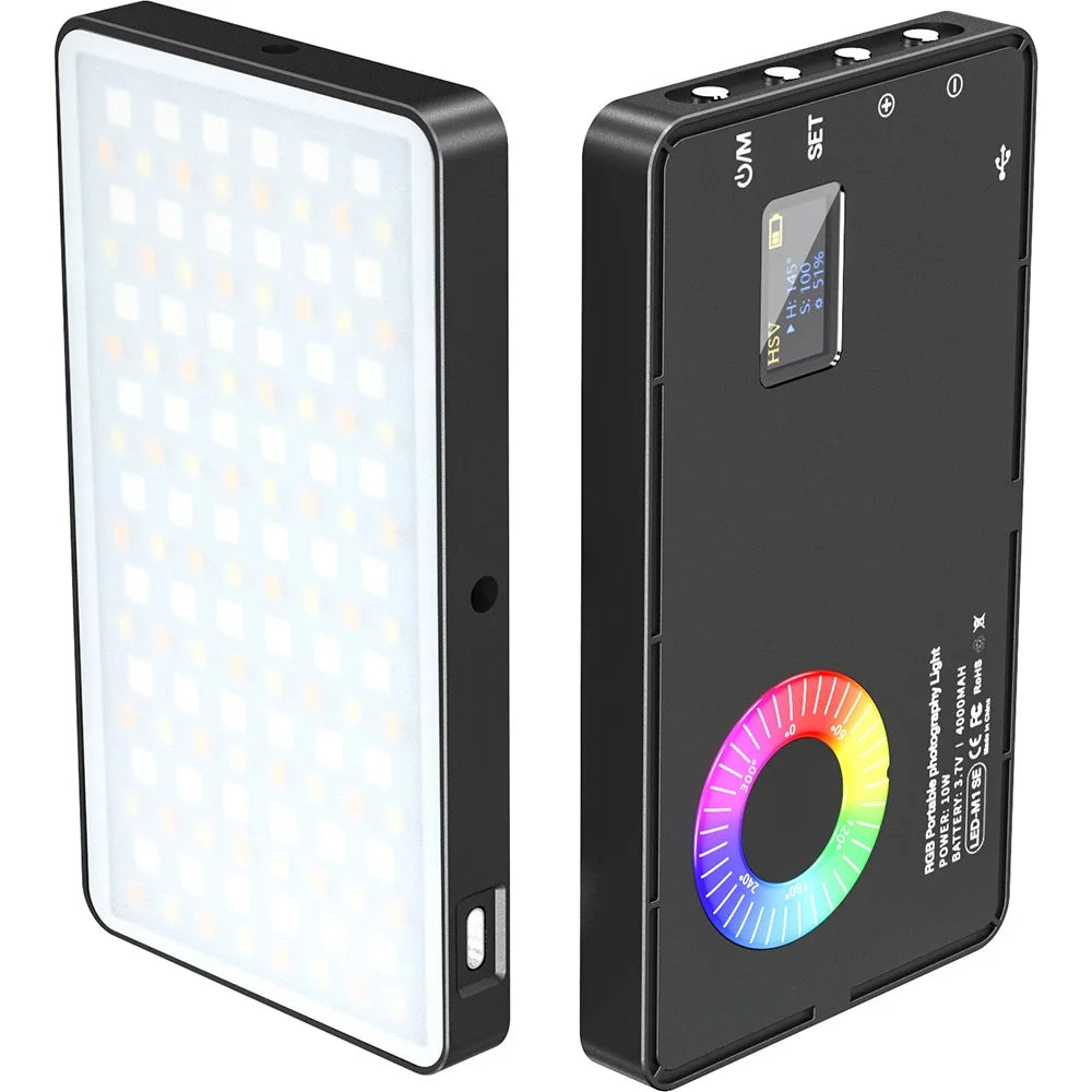 M1SE 0.96-inch TFT Screen Pocket Fill Light 12 Effects RGB Photography Lamp - 1