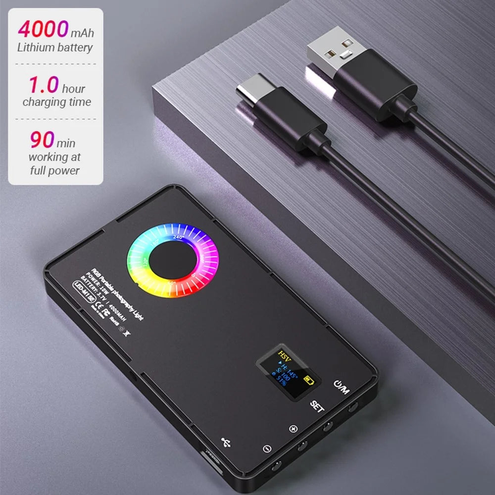 M1SE 0.96-inch TFT Screen Pocket Fill Light 12 Effects RGB Photography Lamp - 4