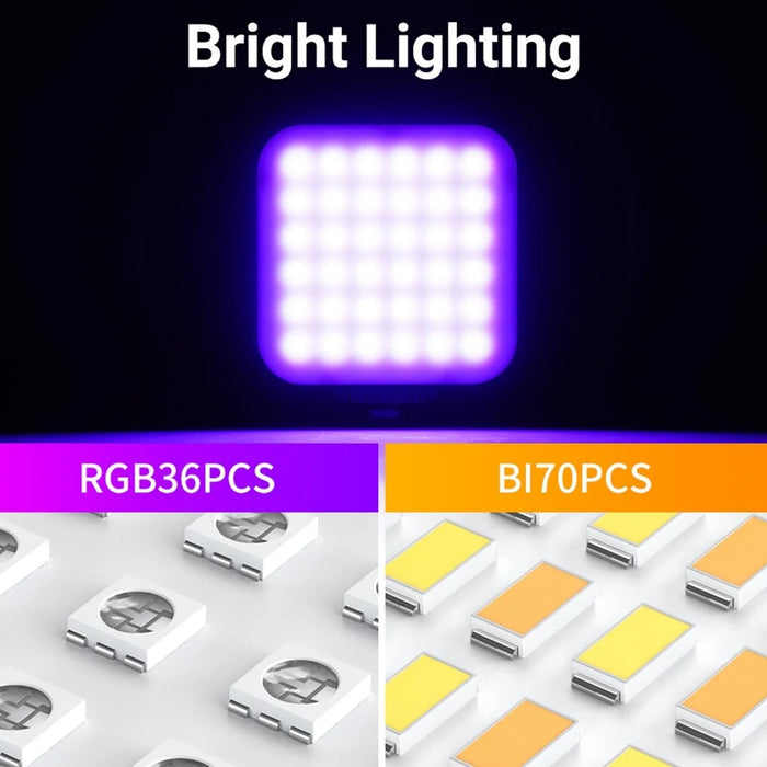 D02 Mini LED Fill Light for Live Broadcast Magnetic Adsorption Pocket RGB Video Lamp - 7