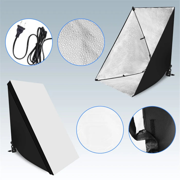 2 Sets Photography Studio Lights 3 Color Temperature 5070 LED Softbox Lighting Kit with Remote Controller - US Plug - 4