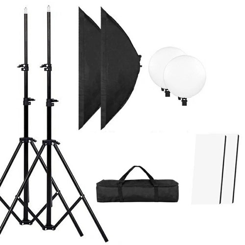 2 Sets 80W LED Softbox Photography Lighting 3 Color Temperature Short Handle Manual Control LED Video Light Kit - US Plug - 1