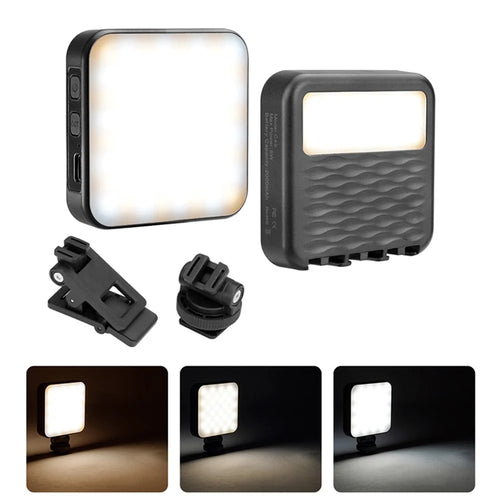 C49 Mini Portable 3 Color Temperatures Photography Video Light Phone Laptop Clip-On Dual Side Fill Light - 1