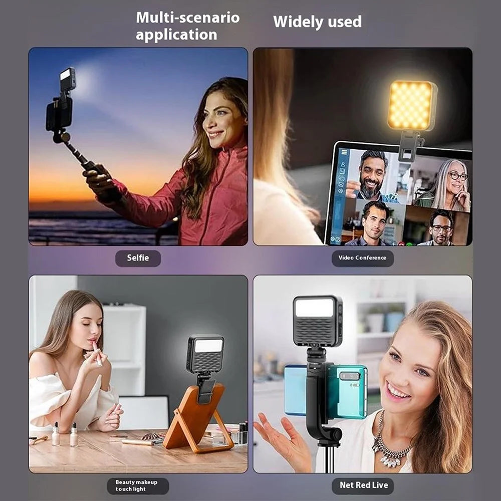 C49 Mini Portable 3 Color Temperatures Photography Video Light Phone Laptop Clip-On Dual Side Fill Light - 5