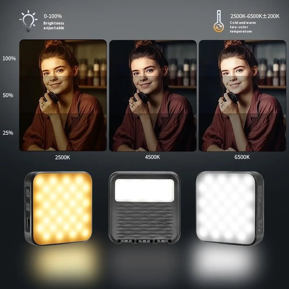 C49 Mini Portable 3 Color Temperatures Photography Video Light Phone Laptop Clip-On Dual Side Fill Light - 7