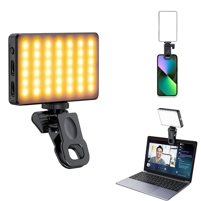 T140 Camera Phone Tablet Video Light with Phone Clip Soft Light Fill Light Selfie Light for Photography - 4