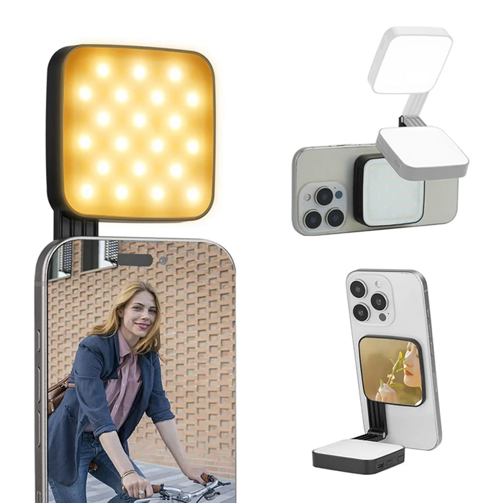 M42 Magnetic Phone Light Compatible with MagSafe Selfie Beauty Lamp Double-Sided Illumination - Black - 3