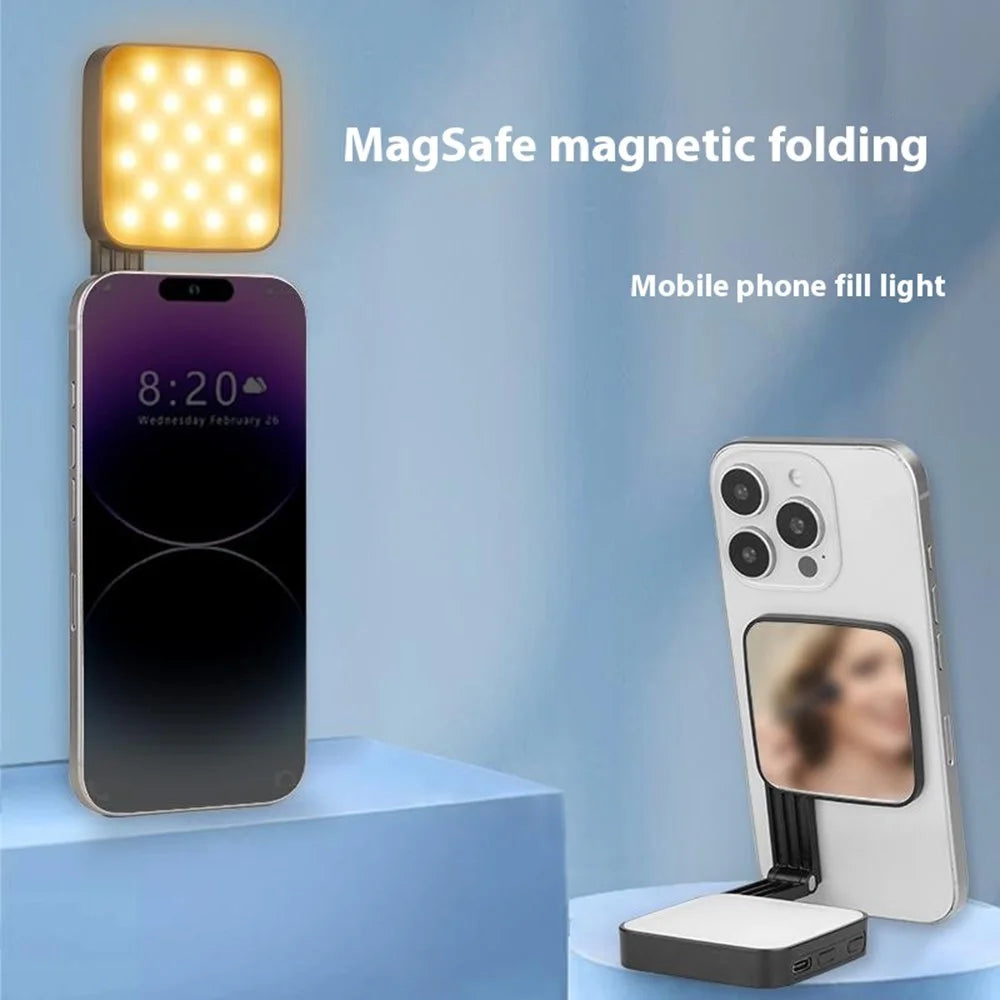 M42 Magnetic Phone Light Compatible with MagSafe Selfie Beauty Lamp Double-Sided Illumination - Black - 4