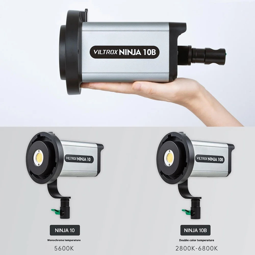 VILTROX Ninja 10B 120W LED Video Light with Reflector 2800 - 6800K Photography Studio Streaming Fill Light - US Plug - 4