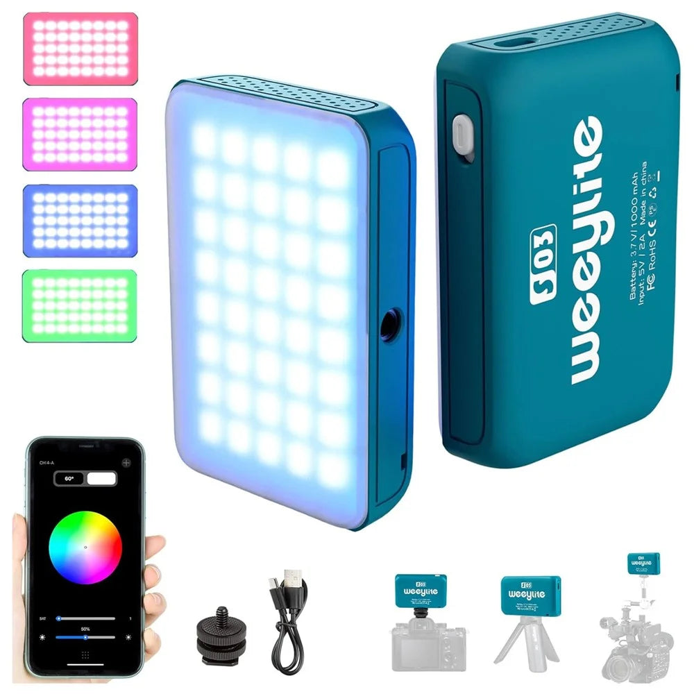 WEEYLITE S03 Portable RGB LED Video Light Full Color Photography Fill Light for Live Streaming / Outdoor Shooting - Blue - 1