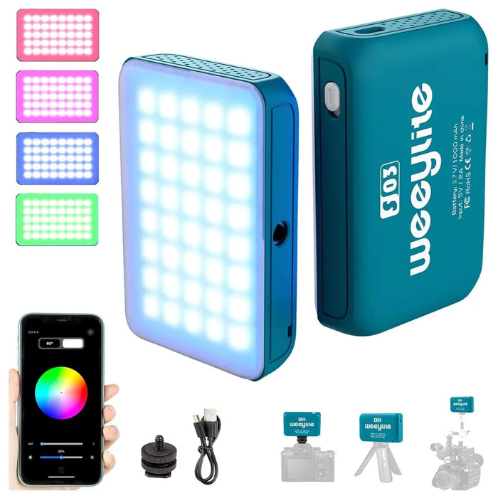 WEEYLITE S03 Portable RGB LED Video Light Full Color Photography Fill Light for Live Streaming / Outdoor Shooting - Blue - 1