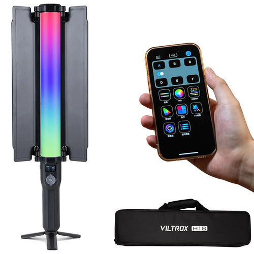 VILTROX H18 Portable 18W RGB LED Video Light APP Control Dual Sided Full Color Light Bar for Live Streaming - US Plug - 1