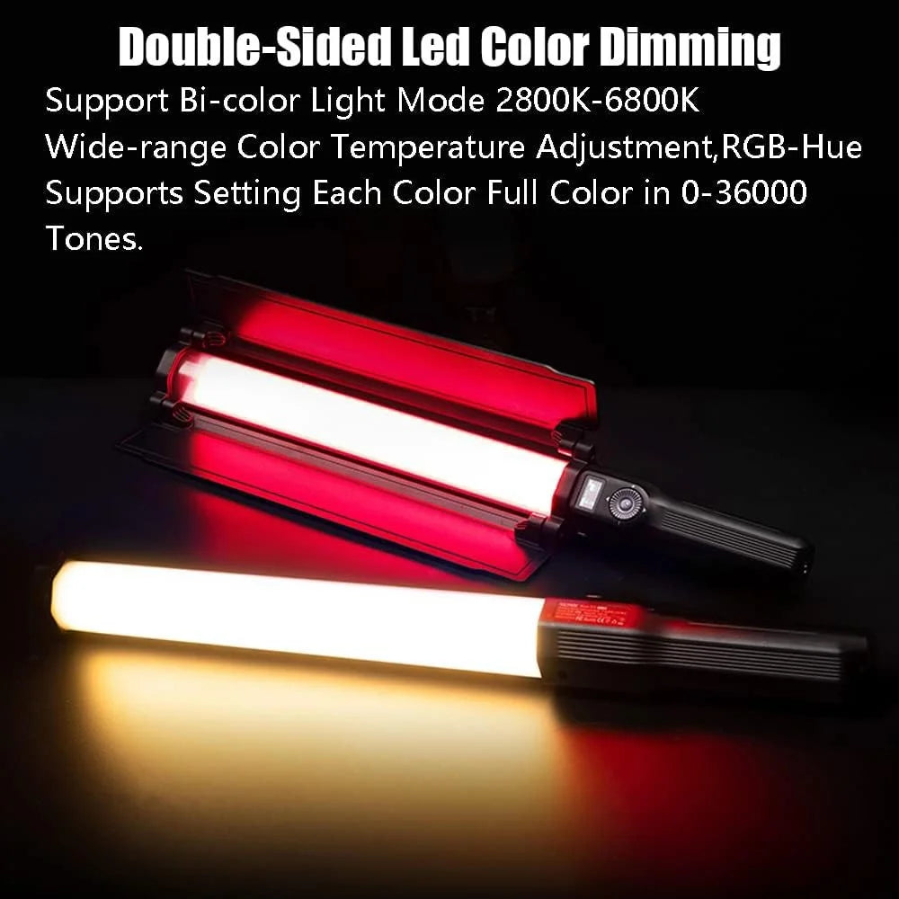 VILTROX H18 Portable 18W RGB LED Video Light APP Control Dual Sided Full Color Light Bar for Live Streaming - US Plug - 4
