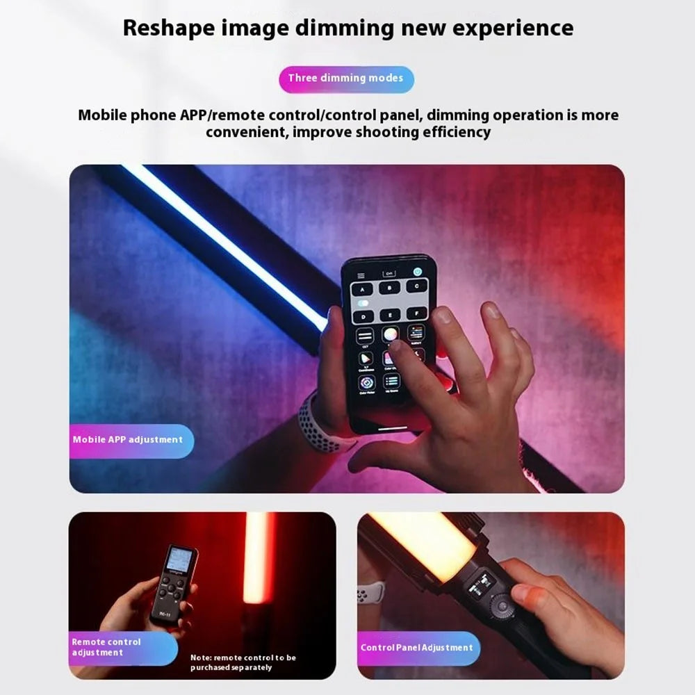 VILTROX H18 Portable 18W RGB LED Video Light APP Control Dual Sided Full Color Light Bar for Live Streaming - US Plug - 5