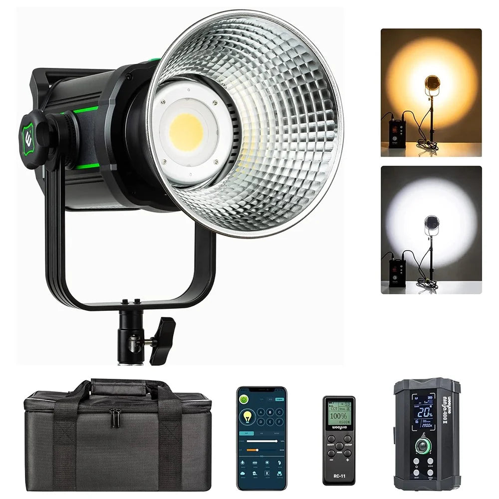 WEEYLITE Ninja 400 II 150W COB Studio Light 2800K - 6800K APP Control Photography Lamp with Reflector - US Plug - 1
