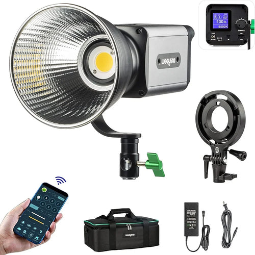 WEEYLITE Ninja 300 80W LED Studio Light with Reflector CRI 95+ 7800LM 5600K Photography Video Lamp - US Plug - 1