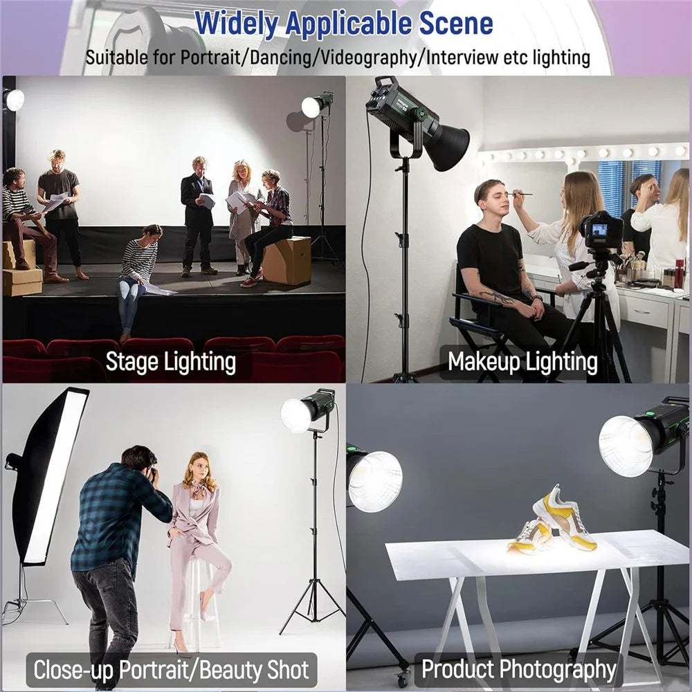 WEEYLITE Ninja 20 200W 5600K LED Video Light with Reflector Intelligent App Control Photography Lamp - US Plug - 6