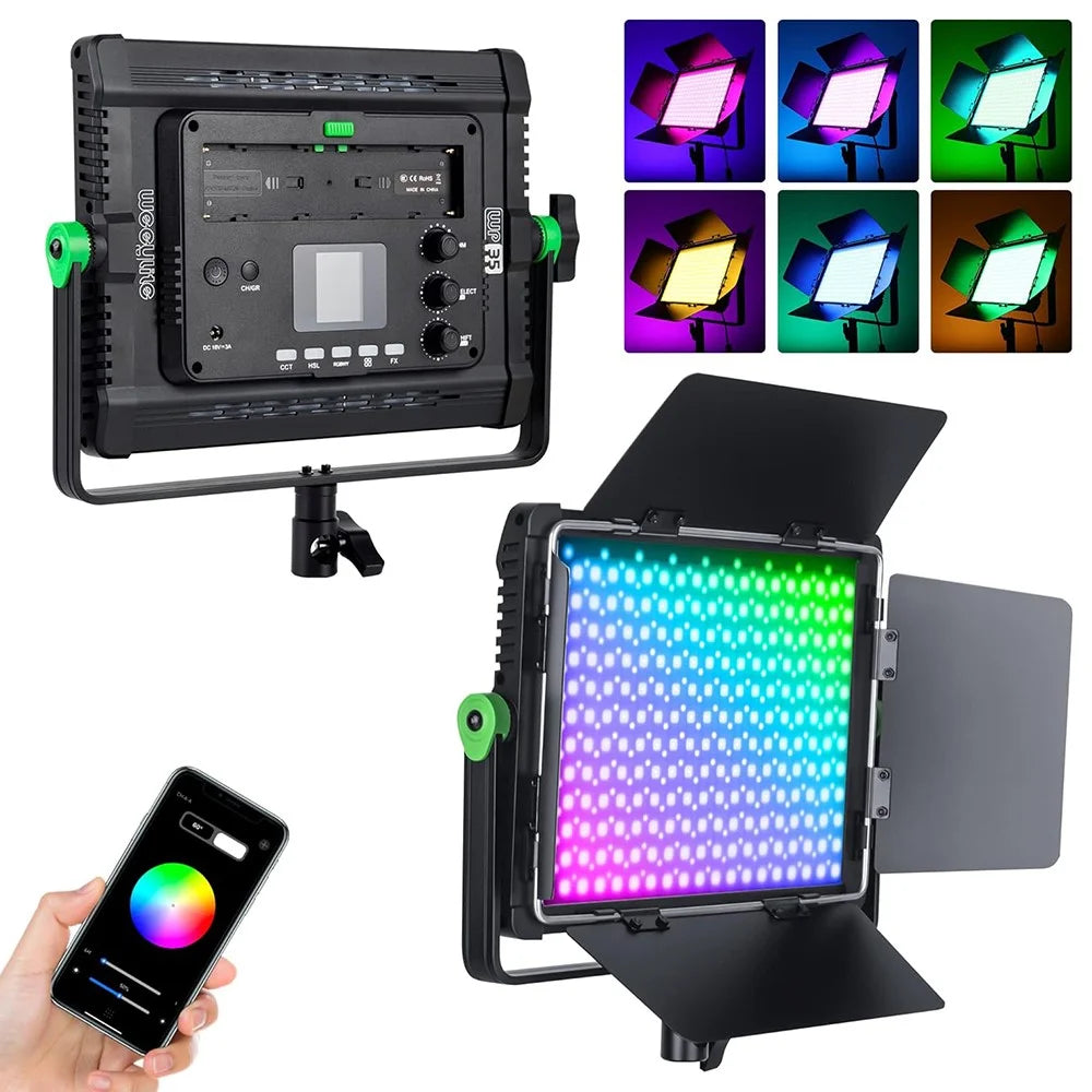WEEYLITE WP35 30W RGB LED Video Light Photography Atmosphere Lamp with U Shaped Bracket (No Battery) - US Plug - 1