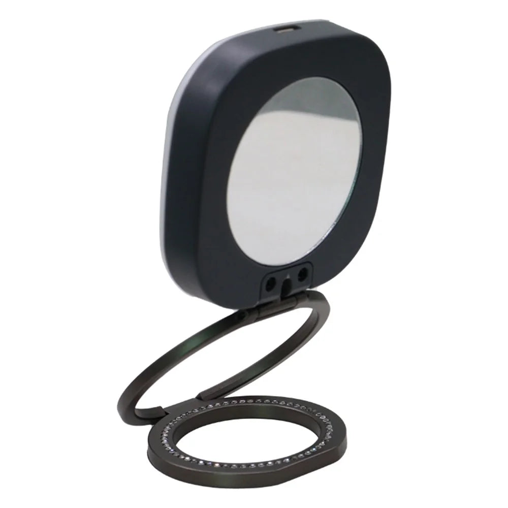 AL80 Magnetic Selfie Ring Light 360 Degree Rotatable Portable 128-LED Fill Lamp for Live Streaming - Black - 2
