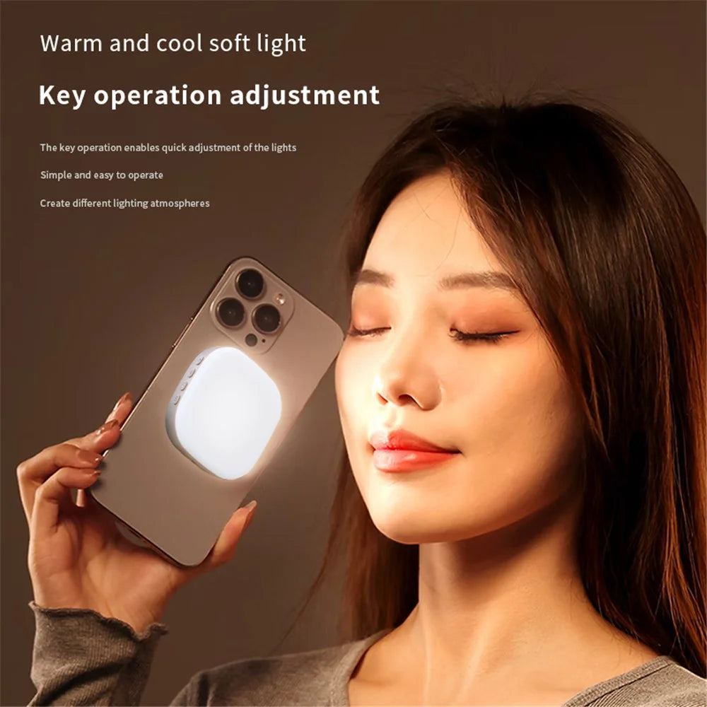 AL80 Magnetic Selfie Ring Light 360 Degree Rotatable Portable 128-LED Fill Lamp for Live Streaming - Black - 5