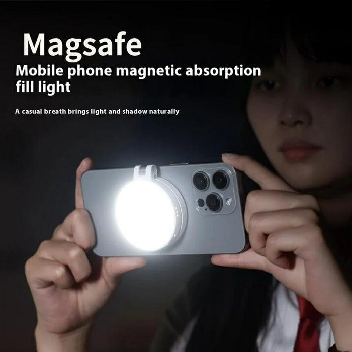 VRIG FD-04 Magnetic Ring Light for Smartphones 360 Degree Rotatable Selfie Fill Lamp with Mirror - White - 6