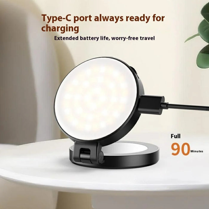 VRIG FD-04 Magnetic Ring Light for Smartphones 360 Degree Rotatable Selfie Fill Lamp with Mirror - White - 7