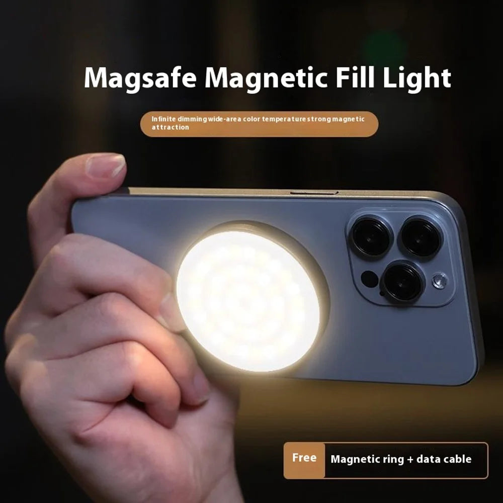 VRIG FD-03 Smartphone Magnetic LED Fill Light Adjustable Brightness Color Temperature Portable Video Light - Black - 4