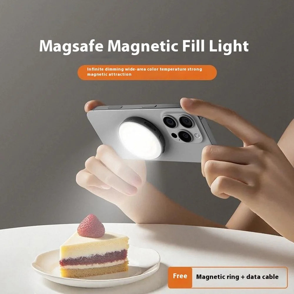 VRIG FD-03 Smartphone Magnetic LED Fill Light Adjustable Brightness Color Temperature Portable Video Light - Black - 6