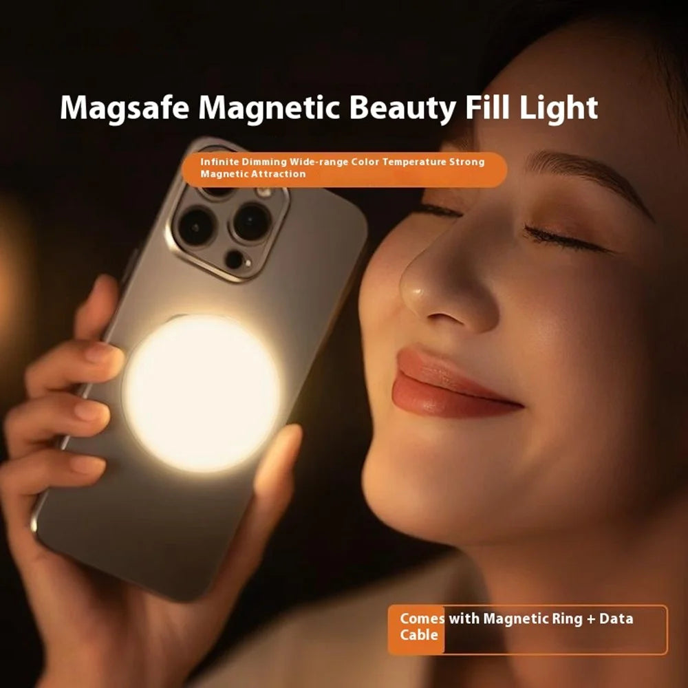VRIG FD-03 Smartphone Magnetic LED Fill Light Adjustable Brightness Color Temperature Portable Video Light - Black - 7
