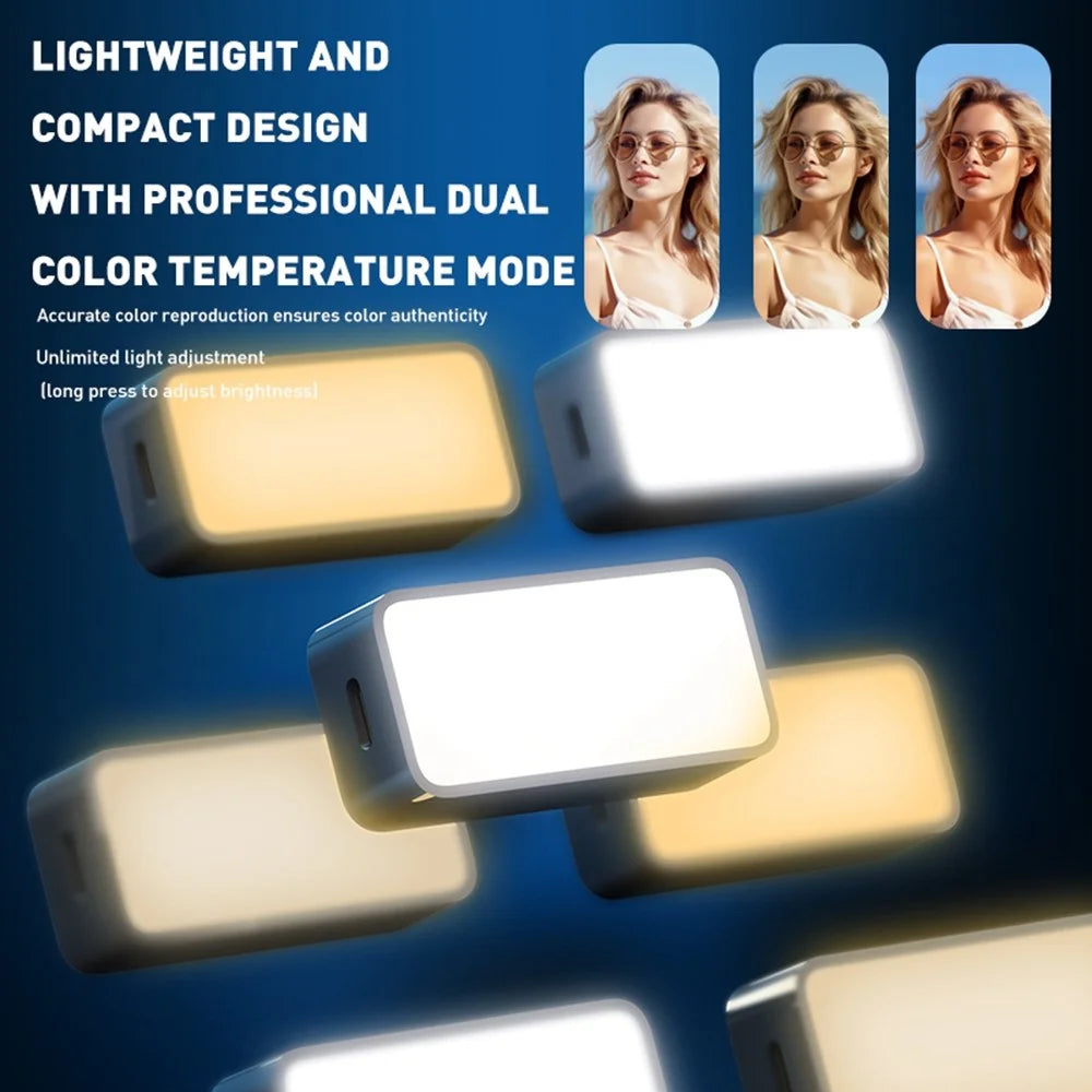 A8 Mini Magnetic Pocket Fill Light Phone Photography Video Streaming Portable LED Light - White - 6