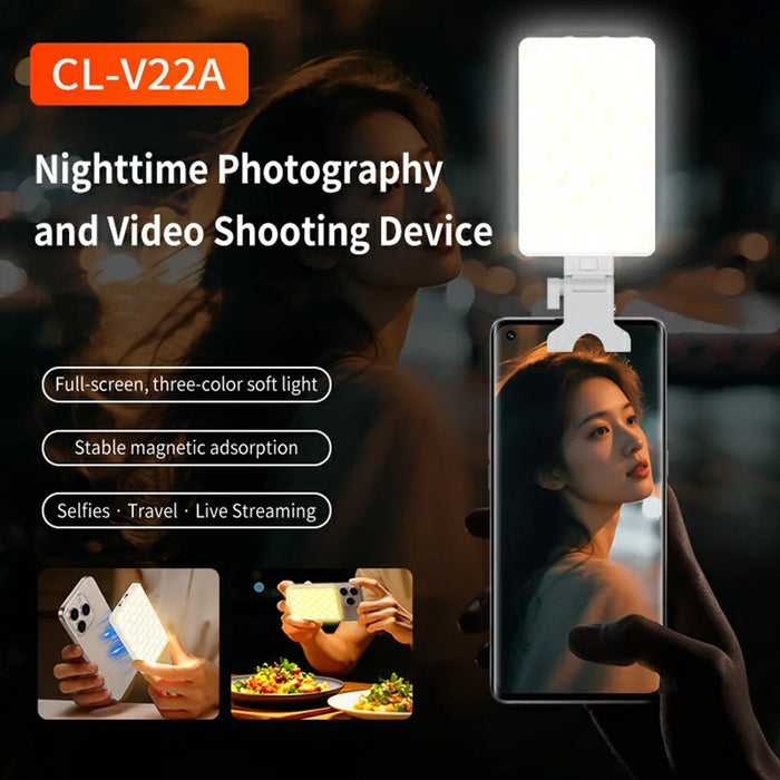 V22A 4W Power Portable Pocket LED Light Type-C Charging Magnetic Fill Light for Phone Camera Live Streaming - 5