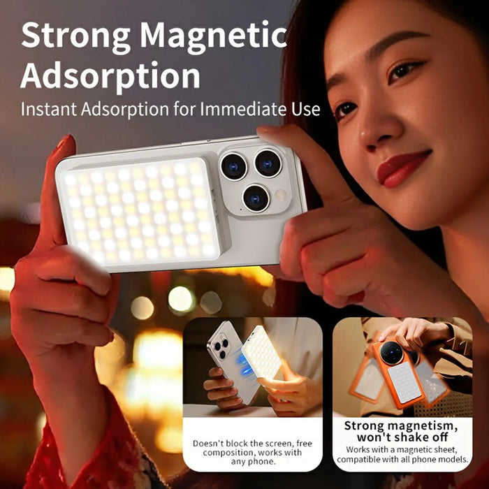 V22A 4W Power Portable Pocket LED Light Type-C Charging Magnetic Fill Light for Phone Camera Live Streaming - 7