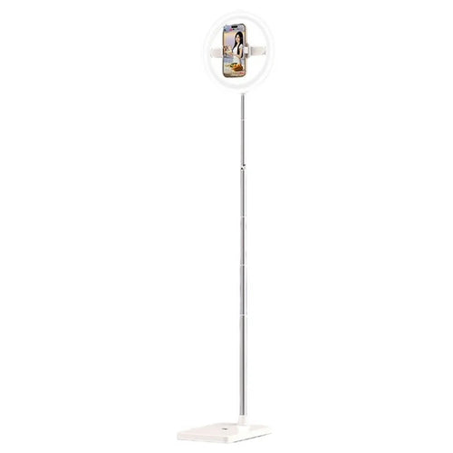 R10 360° Rotatable Clip Ring Fill Light Live Streaming Stand Rechargeable 3 Color Temperature Lighting Integrated Phone Stand - 1