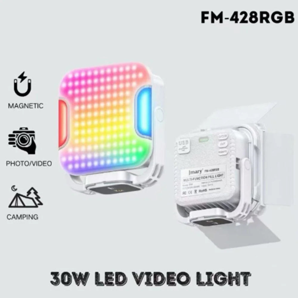 JMARY FM-428RGB Magnetic Fill Light Portable RGB LED Light with Power Bank Function for Photography / Videography - 2
