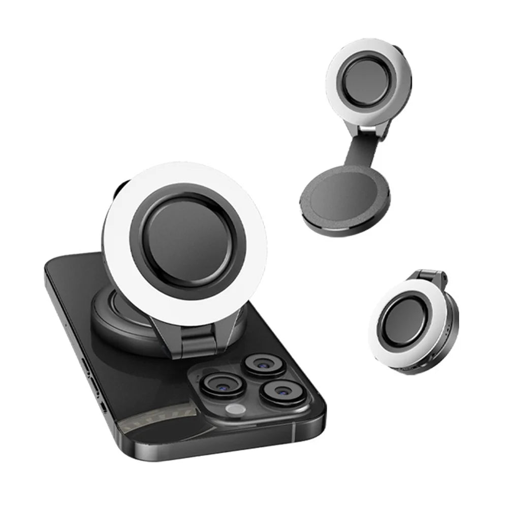 D13 Foldable Magnetic Phone Light 180 Degree Rotating Dimmable 30-LED Fill Light for Photography Live Streaming - 1