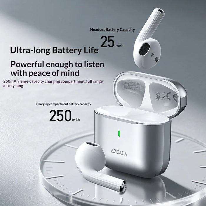 AZEADA AZ-BT07 13mm Driver TWS Bluetooth-compatible 5.4 Earbuds Semi-in-ear Wireless Music Earbuds - Tarnish - 3
