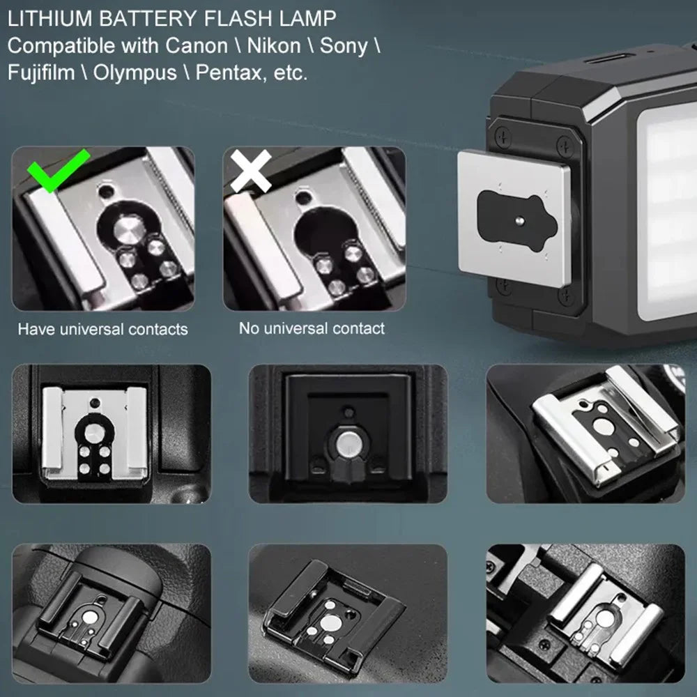 JMARY FM-06R Mini Flash Fill Light Hot Shoe Mount 300mAh Rechargeable LED Light for Camera Photography - 6